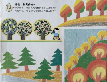 美术：秋天的树林